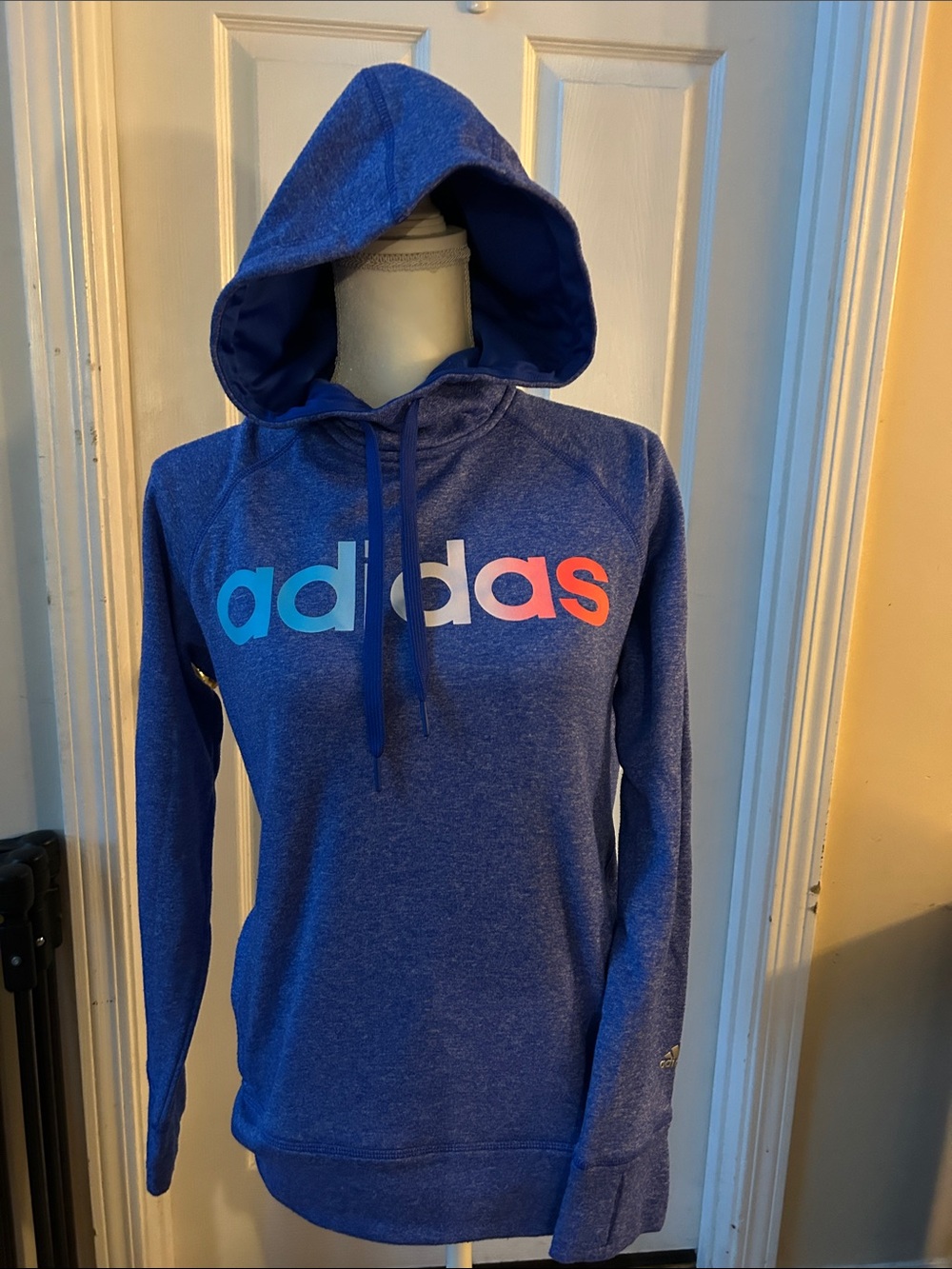 adidas Royal Blue Pullover Hoodie with Gradient Logo